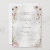 Silver Blush Garden Wedding Invitation Kaart (Voorkant)