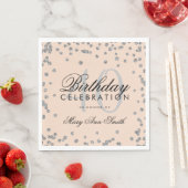 Silver Blush Pink 40th Birthday Glitter Confetti Servet (Insitu)