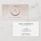 SILVER BLUSH PINK BRUSH MARK CIRCLE LOGO MONOGRAM VISITEKAARTJE (Voorkant / Achterkant)