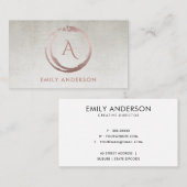 SILVER BLUSH PINK BRUSH MARK CIRCLE LOGO MONOGRAM VISITEKAARTJE (Voorkant / Achterkant)