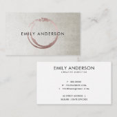 SILVER BLUSH PINK BRUSH STROKE CIRCLE MARK LOGO VISITEKAARTJE (Voorkant / Achterkant)