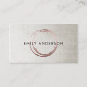 SILVER BLUSH PINK BRUSH STROKE CIRCLE MARK LOGO VISITEKAARTJE (Voorkant)