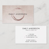 SILVER BLUSH PINK BRUSH STROKE CIRCLE MARK LOGO VISITEKAARTJE (Voorkant / Achterkant)