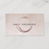 SILVER BLUSH PINK BRUSH STROKE CIRCLE MARK LOGO VISITEKAARTJE (Voorkant)