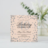 Silver Blush Pink Glitter Confetti 40e verjaardag Kaart (Staand voorkant)