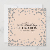 Silver Blush Pink Glitter Confetti 40e verjaardag Kaart (Achterkant)