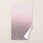 Silver & Blush Pink Glitter Sparkle Glam Girly Bad Handdoek (Handdoek)