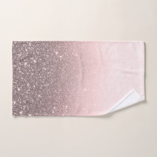 Silver & Blush Pink Glitter Sparkle Glam Girly Bad Handdoek (Handdoek)