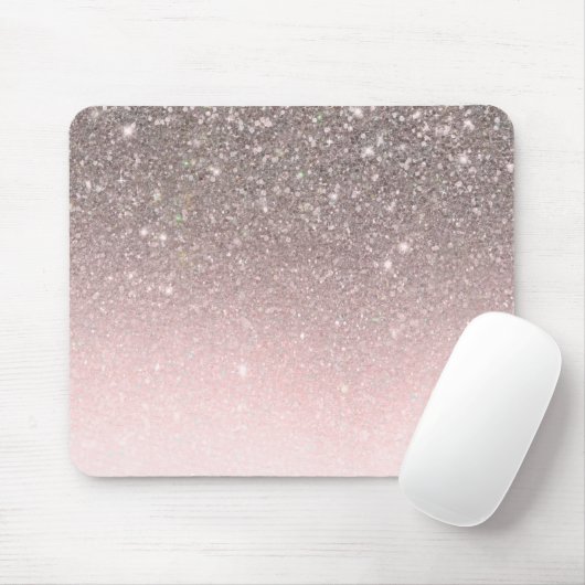 Silver & Blush Pink Glitter Sparkle Glam Girly Muismat (Met muis)