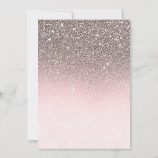 Silver & Blush Pink Glitter Sparkle Glam Sweet 16 Kaart (Achterkant)