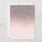Silver & Blush Pink Glitter Sparkle Glam Sweet 16 Kaart (Achterkant)