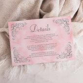  Silver Blush Pink Waterverf Details Informatiekaartje