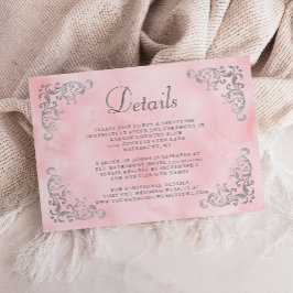 Silver Blush Pink Waterverf Details Informatiekaartje