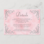  Silver Blush Pink Waterverf Details Informatiekaartje (Voorkant)