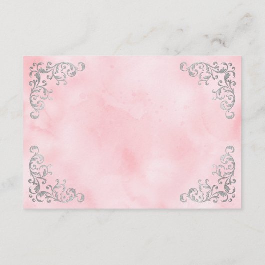  Silver Blush Pink Waterverf Details Informatiekaartje (Achterkant)