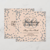Silver Blush Roze 80th Birthday Glitter Confetti Kaart (Voorkant / Achterkant)