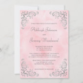  Silver Blush Roze Waterverf bruiloft Kaart (Voorkant)