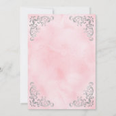  Silver Blush Roze Waterverf bruiloft Kaart (Achterkant)