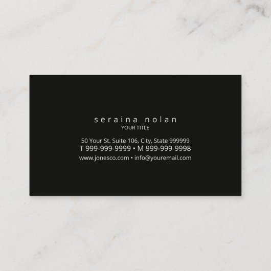 Silver Boho Pareltjes op zwart ID1035 Visitekaartje (Achterkant)