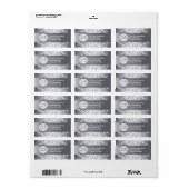 Silver Bokeh 25e Jubileum adreslabel Etiket (Full Sheet)
