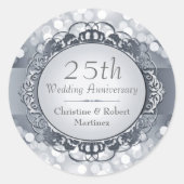 Silver Bokeh 25e Jubileum Sticker (Voorkant)