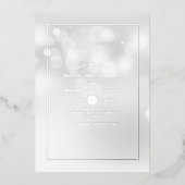 Silver Bokeh Bachelorette Party Folie Invitation Folie Uitnodiging (Voorkant)