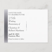 Silver Bokeh Bewaar de datum 25e Jubileum Aankondigingskaart (Achterkant)