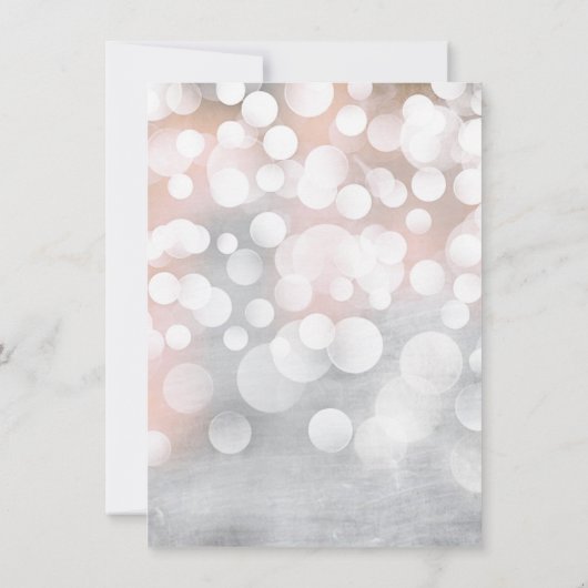 Silver Bokeh Glitter Bachelorette Party Invite Kaart (Achterkant)