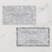 Silver Bokeh Glitter & Sparkles Visitekaartje (Voorkant / Achterkant)