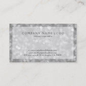 Silver Bokeh Glitter & Sparkles Visitekaartje (Achterkant)