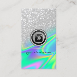 Silver Bokeh Instagram Holographic Social Media Visitekaartje