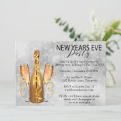 Silver Bokeh licht nieuw jaar oud Kaart (Staand voorkant)