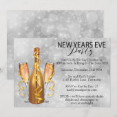 Silver Bokeh licht nieuw jaar oud Kaart (Voorkant / Achterkant)