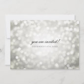 Silver Bokeh Lights Elegant Wedding Kaart (Achterkant)