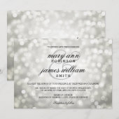 Silver Bokeh Lights Elegant Wedding Kaart (Voorkant / Achterkant)