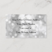 Silver Bokeh Pattern Monogram Name Black White Visitekaartje (Achterkant)