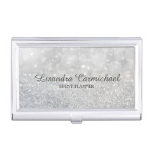 Silver Bokeh Sparkle Event Planner Kaart Houder