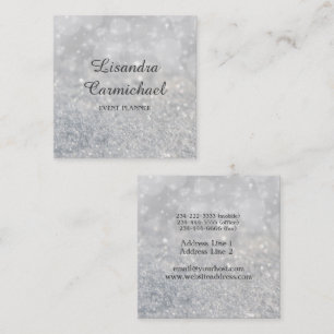 Silver Bokeh Sparkle Event Planner Visitekaartjes