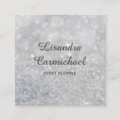 Silver Bokeh Sparkle Event Planner Visitekaartjes (Voorkant)