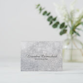 Silver Bokeh Sparkle Event Planner Visitekaartjes (Staand voorkant)