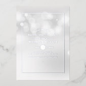 Silver Bokeh vrijgezellenfeest Folie Uitnodiging (Voorkant)