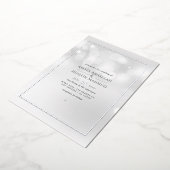 Silver Bokeh Wedding Folie Folie Uitnodiging (Gedraaid)