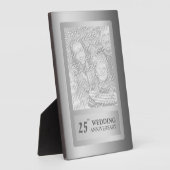 Silver Border 25th Wedding Jubileum Fotoplaat (Zijkant)