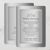 Silver Border 25th Wedding Jubileum Kaart (Voorkant / Achterkant)