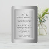 Silver Border 25th Wedding Jubileum Kaart (Staand voorkant)