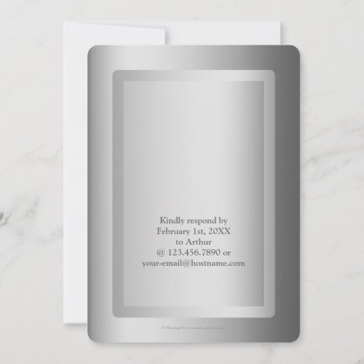 Silver Border 25th Wedding Jubileum Kaart (Achterkant)