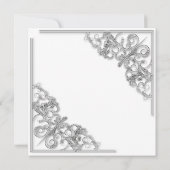 Silver Border Bachelorette Party Invitation Kaart (Achterkant)