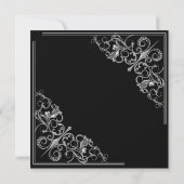 Silver Border Bachelorette Party Invitation Kaart (Achterkant)