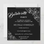 Silver Border Bachelorette Party Invitation Kaart (Voorkant)