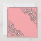 Silver Border Bachelorette Party Invitation Kaart (Achterkant)